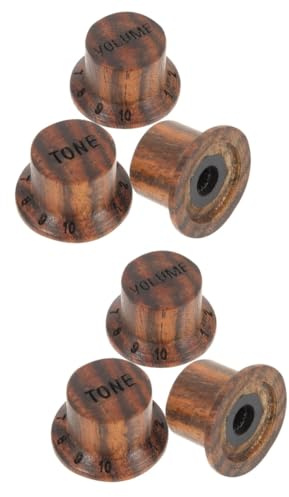 SAFIGLE 6stücke Holz Gitarrenknöpfe Mit Lautstärke Und Toneinstellungen Gitarre Und Bass Langlebig Und Installieren Für Musiker