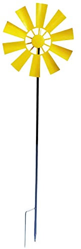 Dualoai Metall Windspiel Garten Windmühle Outdoor Hof Rasen Windrad Dekor,73 x 24 cm GELB