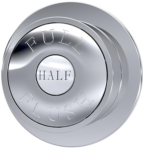 Balterley Dual Toilet Flush Button, Traditional Round Head Dual Push Button Toilet Flush System Replacement for Cistern, Push Buttons Replacement for Bathroom Cistern Toilets - 72mm (Chrome)