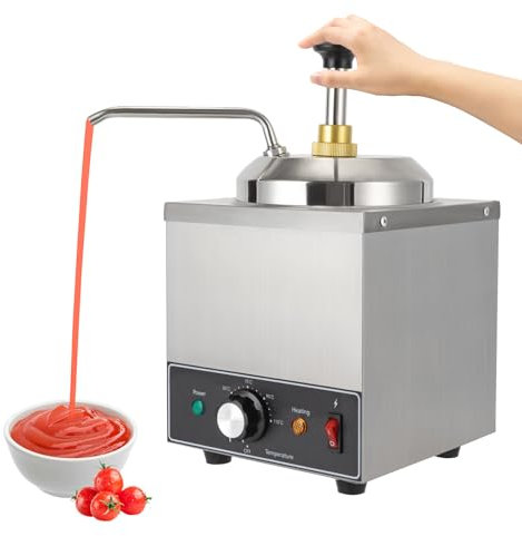 Chauffe-Sauce Distributeur Sauce électrique en Acier Inoxydable Avec Pompe Capacité (2,1 litres) Convient pour Chocolat,Crème,Fromage,Sauce Soja,Plage de Contrôle 86-230 ℉