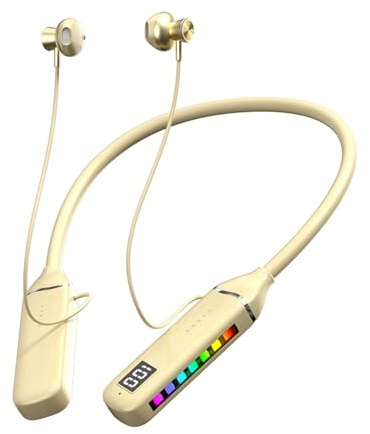 Ecouteur Bluetooth sans Fil Casque audio tour de cou Oreillette Bluetooth 5.3 Design magnétiques étanches, écouteurs Intra auriculaire pour la Course à Pied, Son stéréo HD Casque Bluetooth Sport