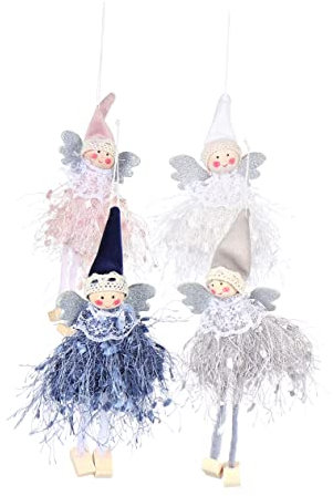 Ciieeo Weihnachtsdekorationen Engel Puppen 4 Stück Weihnachtsbaum Hängen Verzierungen Set