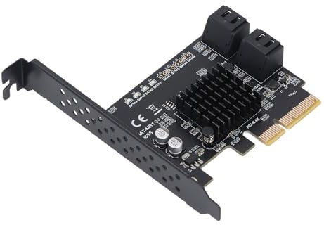 ASHATA SATA PCIe Karte, PCIe SATA Erweiterungskarte, PCI E4X Schnittstelle, SATA3.0 Erweiterungskarte, 88SE9230 Chipsatz, IPFS RAID Karte, 6 Gbit/s, Unterstützung für WINXP, für 8