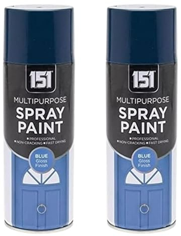YSAMAX 151 Multi- Purpose Spray Paint Blue, Durable And Gloss Finish, Aerosol Form, Quick Drying Formula, Long Lasting, Versatile Uses, 400ML, (2PCS)