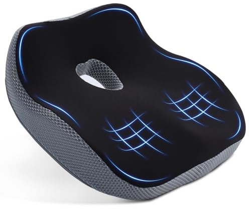 Seat Cushions for Office Chair - Ergonomic Office Chair Cushion Improves Posture - Memory Foam Seat Cushion for Back & Tailbone Pressure Relief - Coccyx Cushion for Desk Chair,Car Seat,Wheelchair