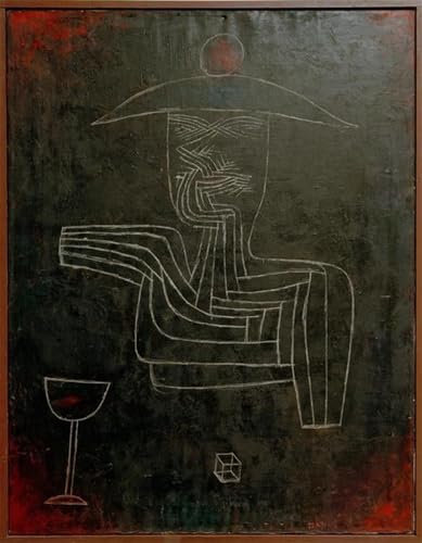 FIKAGXQGT Vintage Leinwand Wandkunst Vintage Abstrakte Kunstdrucke Leinwand Wandbild Spiritus mit Wein und Wild von Paul Klee Bilder Druck Wandgemälde für Heimdekoration 60x90cm