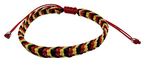 MYSTIC JEWELS - Justerbart Macrame flätat armband, handgjort, skydd och lyckaamulett, 3 färgdesign, vävt snöre, Talla única, Polyester, Ingen ädelsten