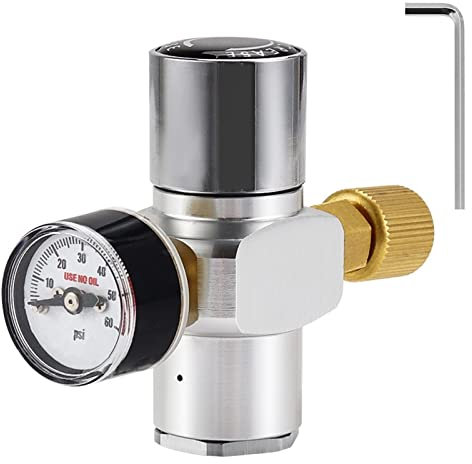 ATUMY Heimbrau-Sets Druckminderer 0-60PSI CO2-Regler Tragbares Mini-Fass-CO2-Ladegerät 7/16quot; Geregelt für das Brauen zu Hause