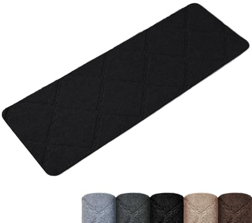 Homwiz Treppenstufen Matten, Stufenmatten Selbstklebend Innen 15 Stück, Treppenstufen Antirutsch Zuschneidbar Wiederverwendbar für Schützen Sie Haustiere, Senioren Kinder (Schwarz, 55cm x 19cm)