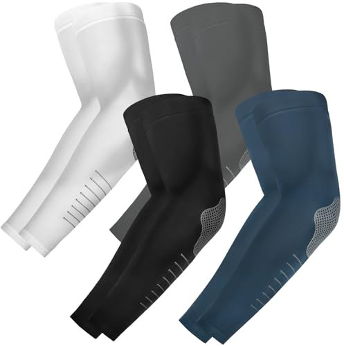 ROCK TAKIN UV Sun Protection Arm Sleeves for Men Women, UPF 50+ Cooling Sun Sleeves to Cover Arms Sports Compression Covers for Golf Baseball Football Work Running Cycling Driving - 4 Pairs