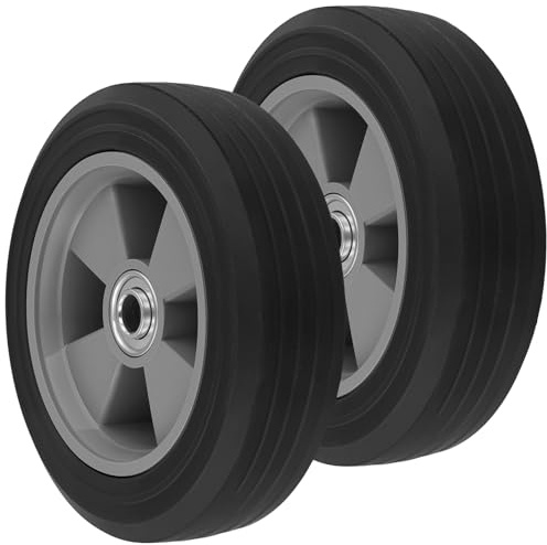 KEILEOHO 2 Stück Vollgummireifen 8 Zoll, 200 x 55 mm Ersatzreifen Vollgummi Reifen für Schubkarren, Wagen