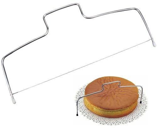 Tortenschneider, 32 cm Tortenbodenschneider, Edelstahl Kuchenschneider mit höhenverstellbarem Tortensäge Draht zum Schneiden des Tortenbodens in Schichten, Geeignet für Zuhause, Konditorei