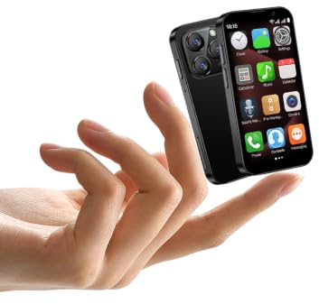 YOHOPE Mini mobiltelefon 3-tums HD-skärm dubbel SIM Dual Standby 2 GB RAM, 16 GB ROM, ansiktsigenkänning WiFi kompakt smartphone för barn och säkerhetskopior (svart)