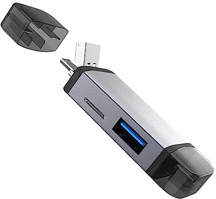 POPETPOP Adaptador De Tarjeta Lector De Tarjetas USB c Micro USB Compatible Varios Dispositivos Plug and Play
