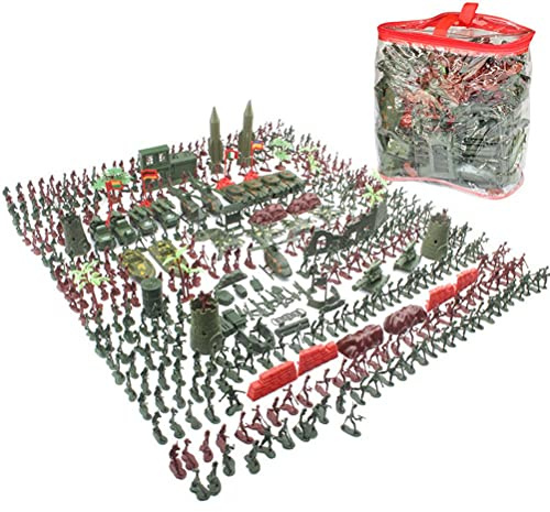 NOENNULL Mini -Soldat -Männer Spielzeugset - 100 -teiliger Armee -Soldat Playset mit & Fahrzeugen - Langlebige Kunststoff -Militärfiguren