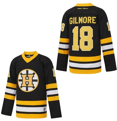 Happy 18 Gilmore Trikots Herren 1996 Movie Adam Sandler Hockey Jersey Stitched, Schwarz, 3X-Groß
