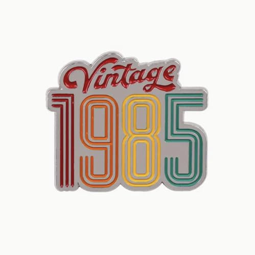 Pin's Vintage 1985 - Pop Culture - Design Neon - Annees 80 - Epinglette Accessoire Pins - 2.8 x 3.2 cm - pour Vetement, Sacs, Veste etc...