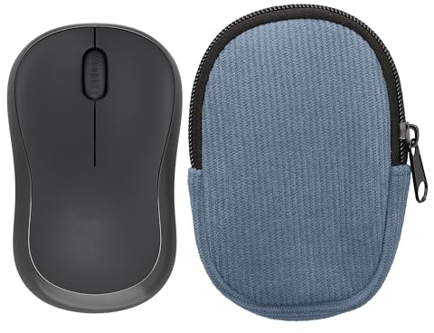 kwmobile Mouse Case for Logitech M240 SILENT / M325S Carry Case - Protective Carry Pouch for Bluetooth Mouse - Soft Neoprene Protection - Vintage Blue