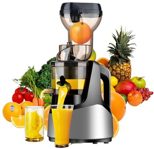 Cold Press Juicer, Slow Masticating Juicer Machine with 200W Large Feed Chute, Easy to Clean for Whole Vegetables and Fruits