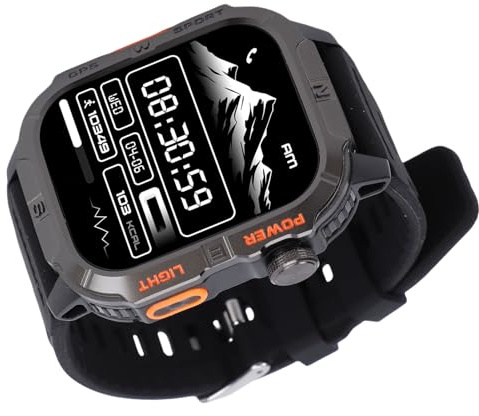 Odorkle Fitness-Tracker, Smartwatch, Kontinuierlicher Herzfrequenzmesser, IP68, Schlaf-Tracker, Schrittzähler für Damen und Herren, Schwarz (Black)