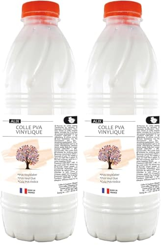 ALIX – Colle PVA Vinylique Blanche 1kg - Idéal Travaux Manuels et Loisirs Créatifs Dès 3 ans – Rentrée Des Classes - Fabrication Française (Lot de 2)