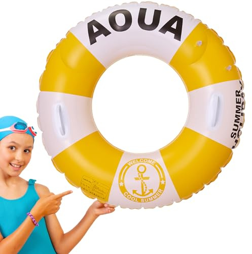 Anelli per tubi da nuoto, anello per piscina gonfiabile | Tubi da nuoto per dispositivo di galleggiamento lanciabile con maniglia - per piscina in stile britannico, anello salvagente ispessente p