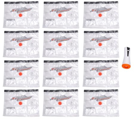 AMONIDA Pompe à Vide électrique Compacte et Portable pour un Stockage Efficace en Voyage et à la Maison avec 12 Sacs Sous Vide