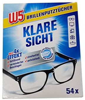 W5 Brillenputztücher, 54 Tücher pro Packung