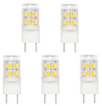 CBconcept UL Listed, 5 Pack, G8 LED Light Bulb (Shorter 35mm Length), 2 Watt, 220 Lumen, NOT Dimmable, Pure White 6000K, 360 degree Beam Angle, 20W Equivalent, JCD Halogen Replacement Bulb