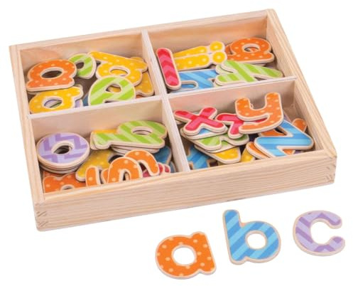 Bigjigs Toys Lernspielzeug Holzmagnetbuchstaben – Kleinbuchstaben