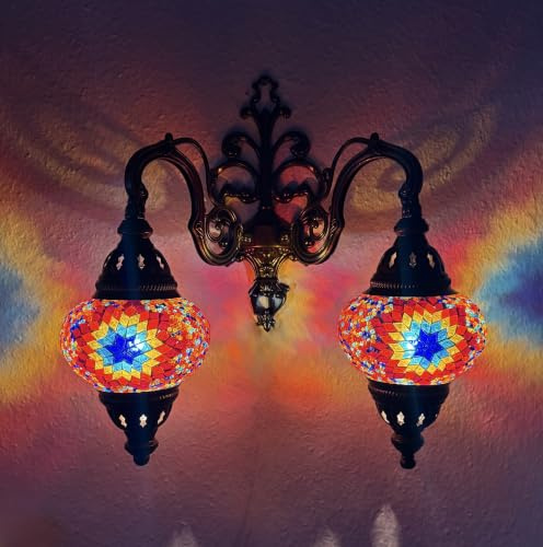 Samarkand - Lights Doppel Glas Wandleuchte Mosaiklampe M | Orientalische Lampe, Türkische Lampe, Wandlampe