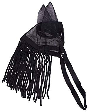 netproshop Fliegenfransen mit Feinmaschigen Ohren und Elastischem Verschluss Gr. Pony-XLFull, Groesse:Shetty, Farbe:Schwarz