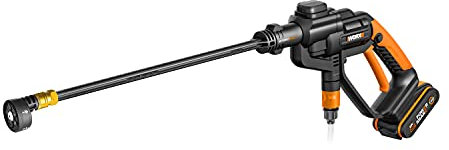 WORX Hydroshot WG620E Portable Power Washer - 20V-24 bar Cordless Pressure Cleaner with 5-in-1 Nozzle, Battery and Charger, Ideal for Car Washing, Patio Cleaning and More, Part of PowerShare Range