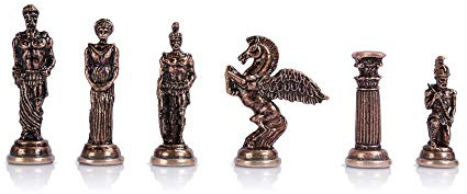 GiftHome (Nur Schachfiguren) Antike Kupfer-Mythologische Pegasus-Figuren, handgefertigte Schachfiguren aus Metall, große Größe 9,5 cm (Brett ist nicht im Lieferumfang enthalten).