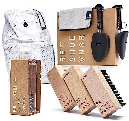 Resheovn8r Signature Kit 7 Piece Set Trainer Care Shoe Cleaning Laundry Bag Trees 3 Brushes and 4 oz of Solution 50 Cleans