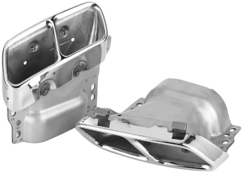 Auspuffblende, Yctze 2er Quad Auspuffblenden Edelstahl Ersatz für AMG W176 CL C117 2013-2018(Versilberung) cl exhaust amg exhaust