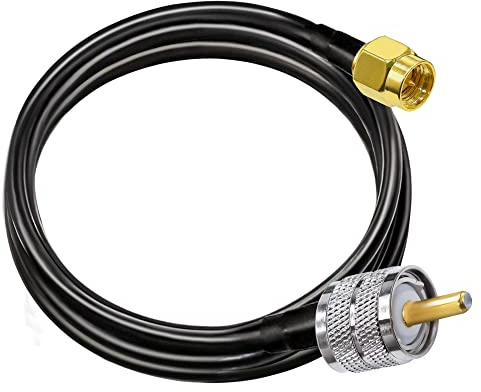TUOLNK SMA zu UHF Verlängerungskabel RG58 6.6ft (2M) SMA Stecker auf SO239 PL259 Stecker WiFi Antennen Pigtail Kabel PL 259 Überbrückungskabel für CB Funk Amateurfunk