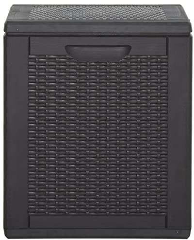 Gecheer Gartenbox, wasserdichte Aufbewahrungsbox für Garten, 90 L, Schwarz, Polypropylen, 43 x 44 x 51 cm, für Auflagen und Kissen