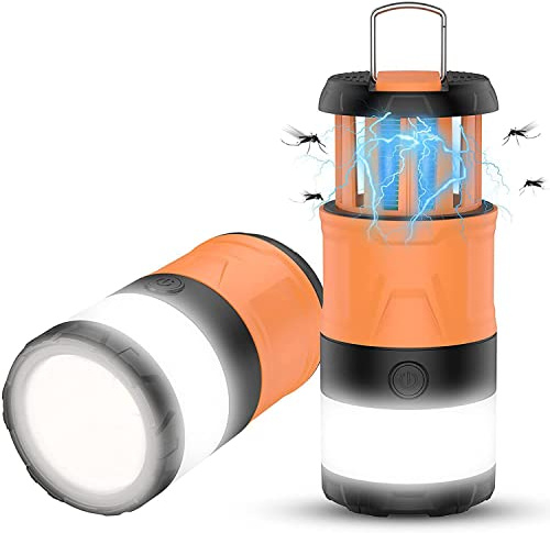 AeeYui Lámpara Antimosquitos,Luces para Acampar al Aire Libre,UV Mata Mosquitos Electrico,Asesino de Mosquitos Recargable portátil al Aire Libre 2 en 1 Impermeable para Acampar