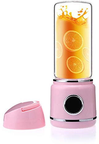 420 Ml USB Ricaricabile Blender, Frullatore per Smoothie frutta, Juicer Portatile, Mini Spremiagrumi, Macchina Smoothie Maker Famiglia, Piccolo Succo di Estrattore con La Tazza di Vetro,Rosa
