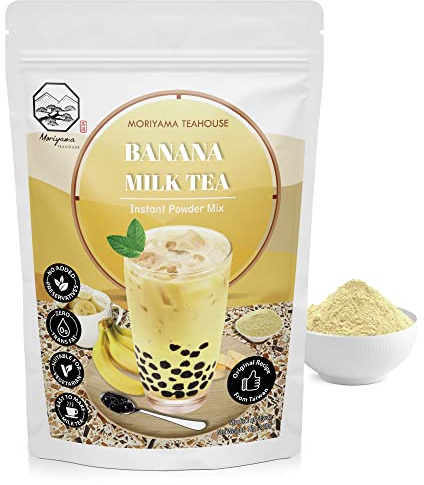 Banana Bubble Milk Tea Instant 3in1 Powder Mix - 1kg (33 Drinks) | For Boba Tea, Milkshake, Blended Frappe and Bakery | Authentic Taiwan Recipe | 0 Trans Fat, No Preservatives by Moriyama Teahouse