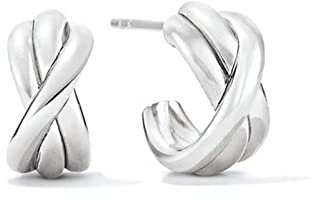 Ohrringe Kreuz Creolen, Pircingssets Ohr Tragus Vergoldet Reifen Ohrringe Wickeln mit 925 Silberner Nadel Knorpel Piercing Ohr für Frauen