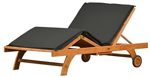 Kai Wiechmann Auflage Gartenliege Polster Sonnenliege extra breit anthrazit grau Premium