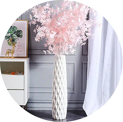 Vaso da pavimento bianco alto 50 cm, grande vaso decorativo in ceramica per soggiorno, struttura a forma di ananas