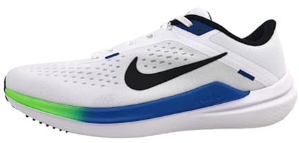 Nike Men's Air Winflo 10 Road Running Shoe, White Black Star Blue Green St, 46 EU