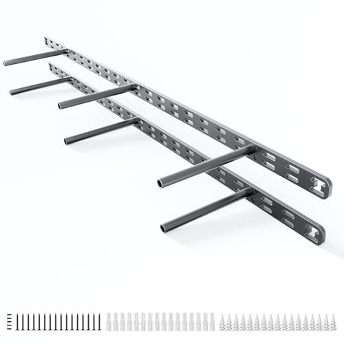 2pcs Floating Shelf Bracket Heavy Duty,Decorative Floating Shelf Hardware Hidden Black Metal Fireplace Mantel Brackets Without Jig (34X6X1.0 Without Tools)