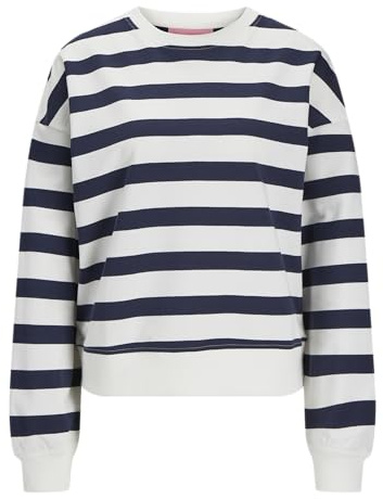 Jxalfa Stripe Rlx Ls Crew Swt Ln, Vaniljis, XL