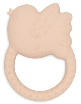 Jollein Natürlicher Gummi Beißring Baby - Schöne Vögel - Baby Greifling - Zahnhilfe - Schadstofffrei und BPA-frei - Babyspielzeug