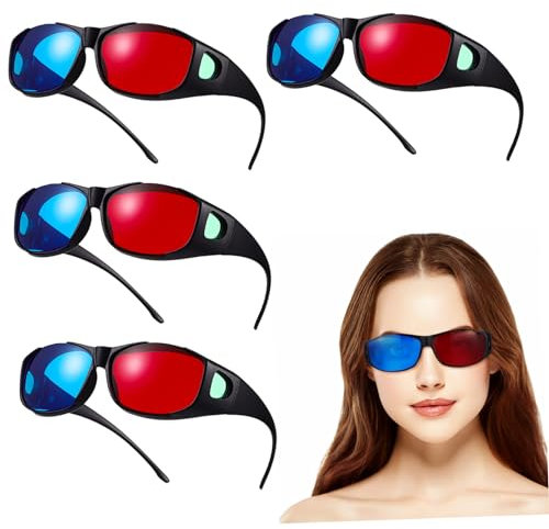 UKCOCO 5 Pièces Lot De Lunettes Anaglyphes Rouge Et Bleu Pour Films Maison Image Nette Et Immersive Pour Tv Jeux Et Cinéma Adaptées à Chaque Âge