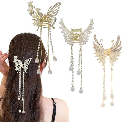 WhaleO 3 Stück Haarspangen, rutschfest, modisches Accessoire für Frauen und Mädchen